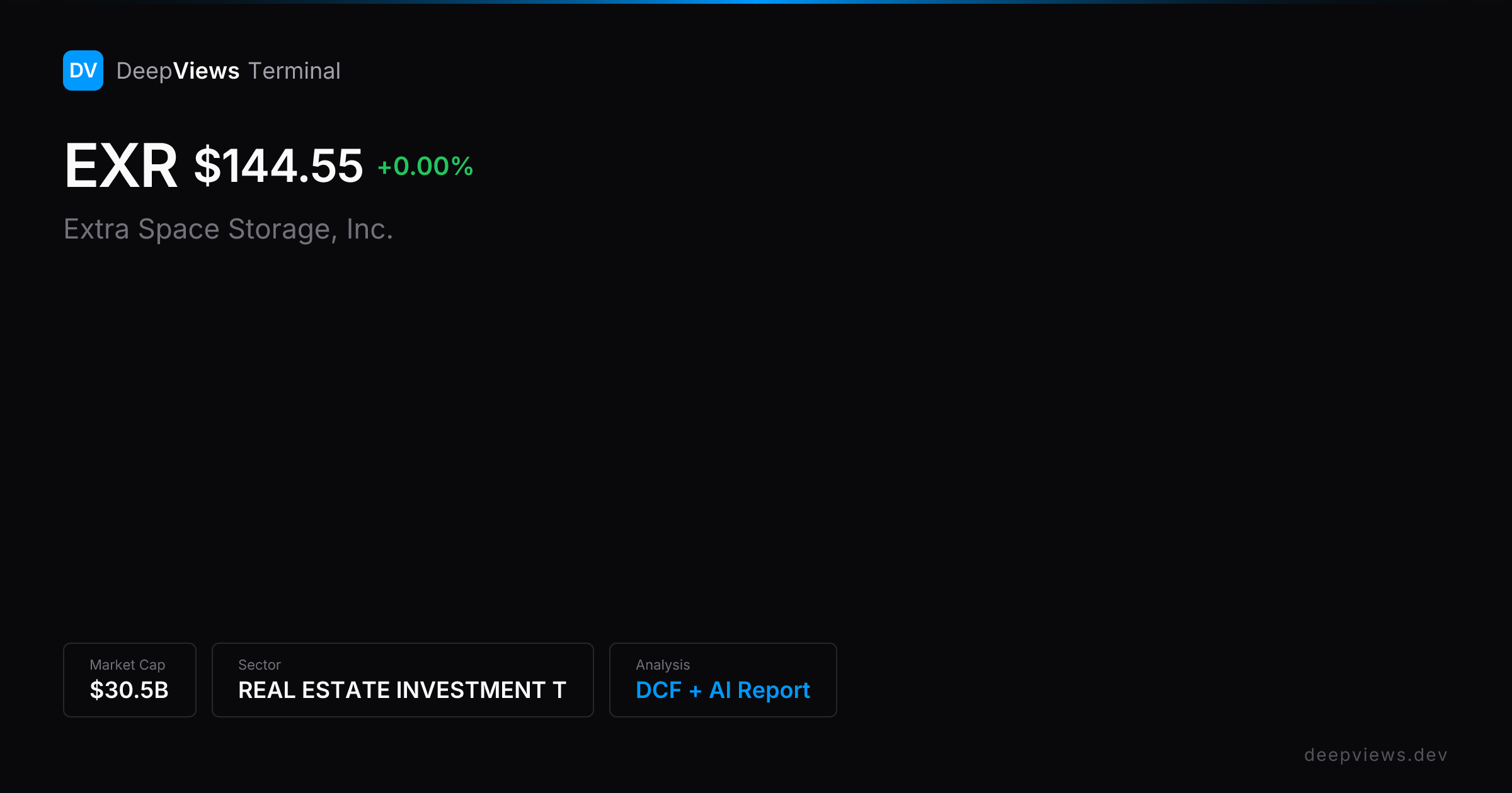 Extra Space Storage, Inc. (EXR) — Fair Value, DCF, Moat Analysis — P/E ...