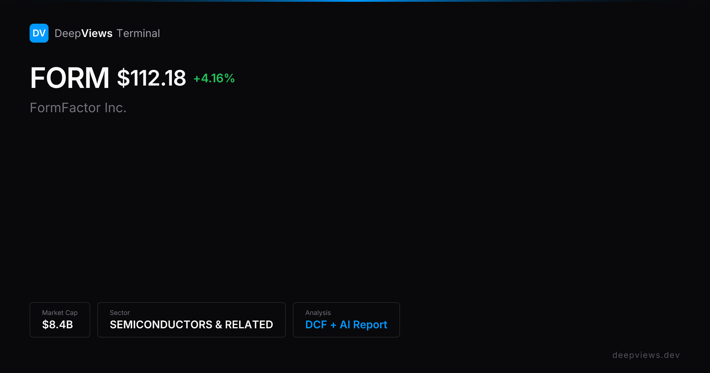FormFactor Inc. (FORM) — Fair Value, DCF, Moat Analysis — P/E 149.1x ...