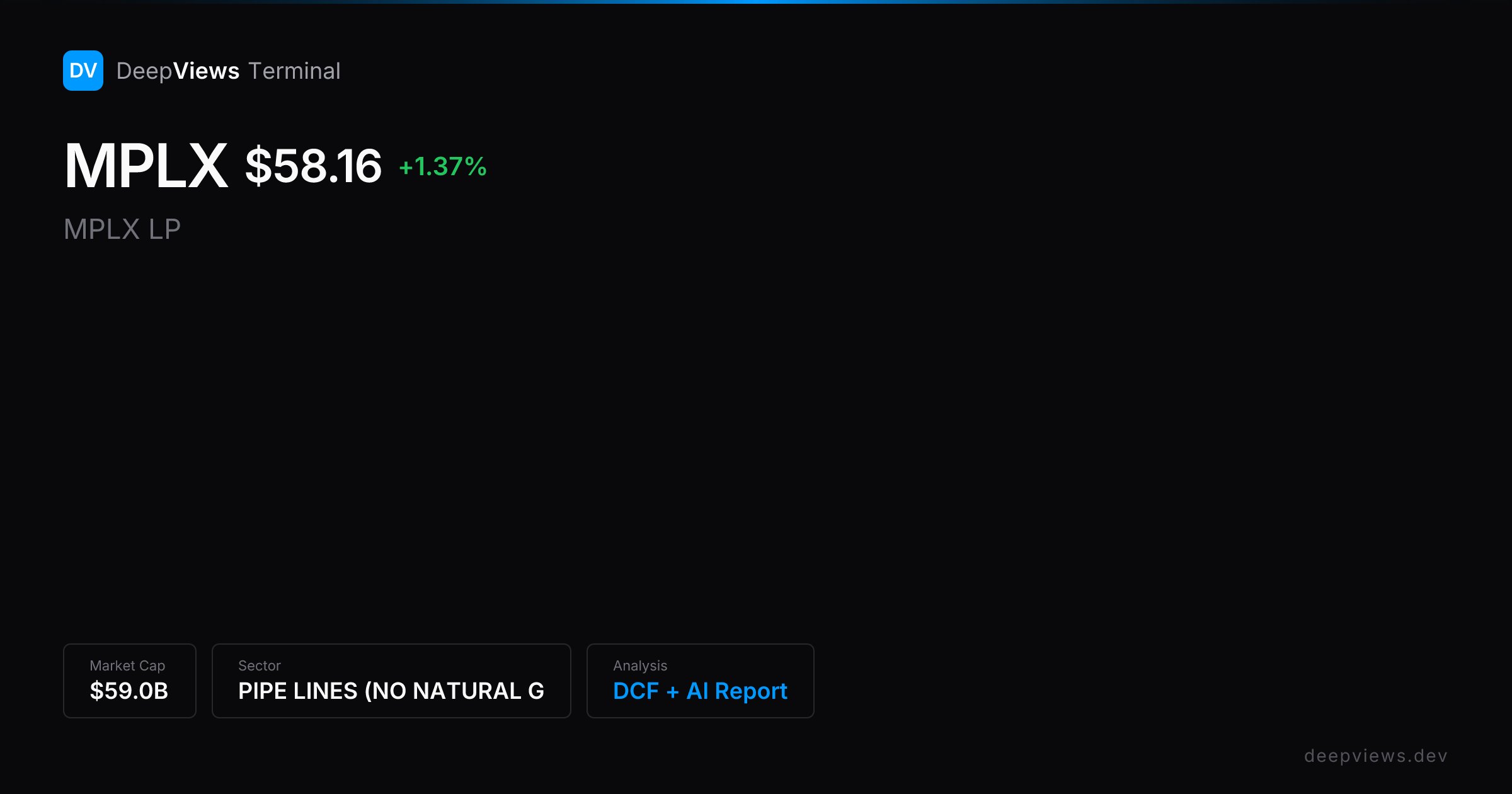 MPLX LP (MPLX) — Fair Value, DCF, Moat Analysis — P/E 12.0x, $56.7B ...