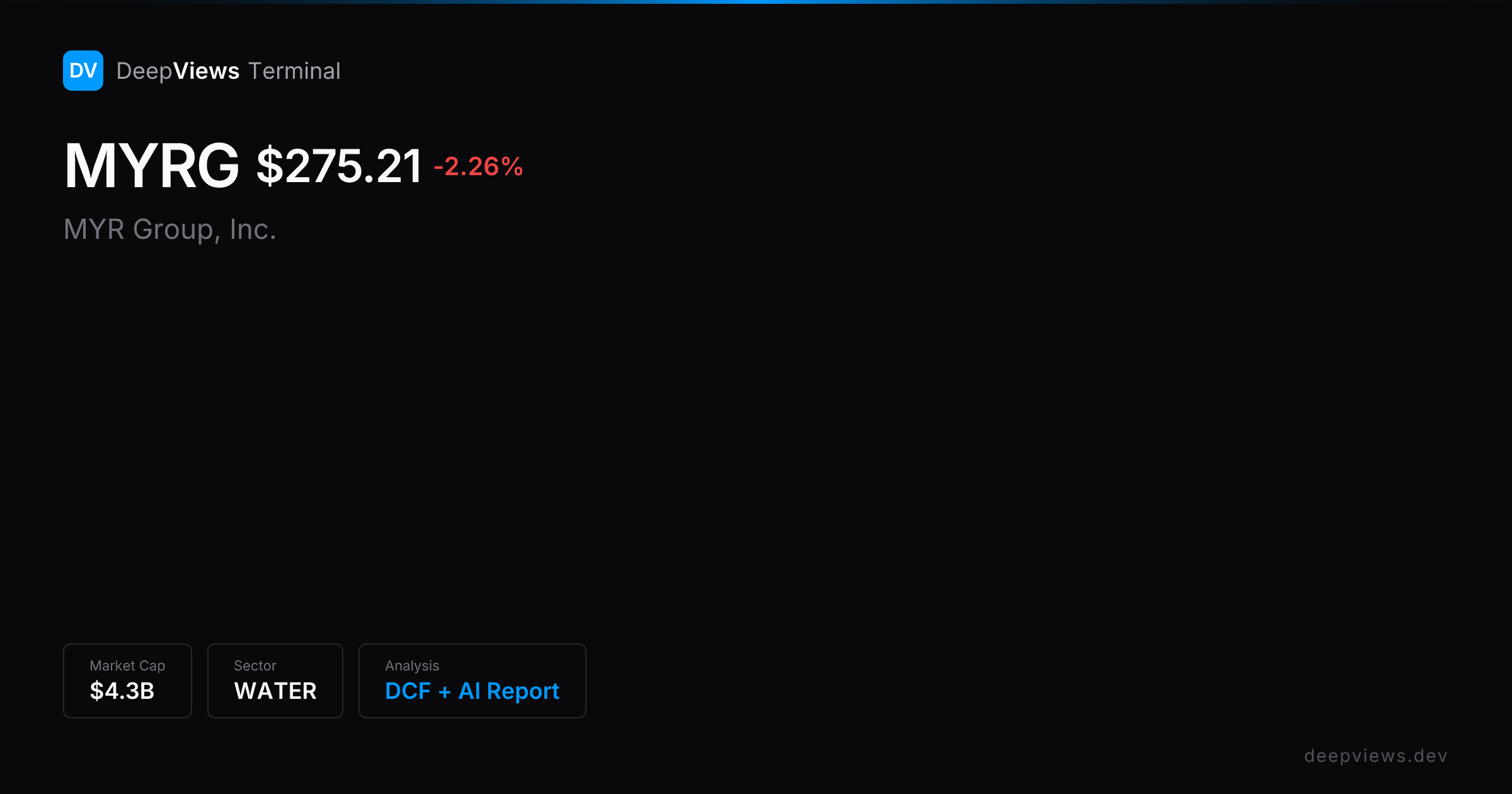 MYR Group, Inc. (MYRG) — Fair Value, DCF, Moat Analysis — P/E 47.5x, $6 ...